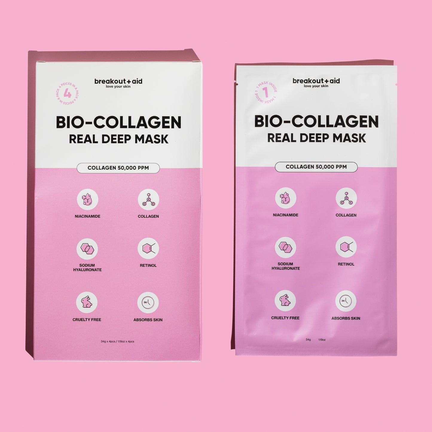 Bio-Collagen Real Deep Mask (Collagen 50,000 PPM) - 4 pcs set